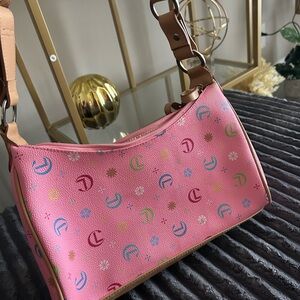 Chic Pink Patterned Shoulder Bag